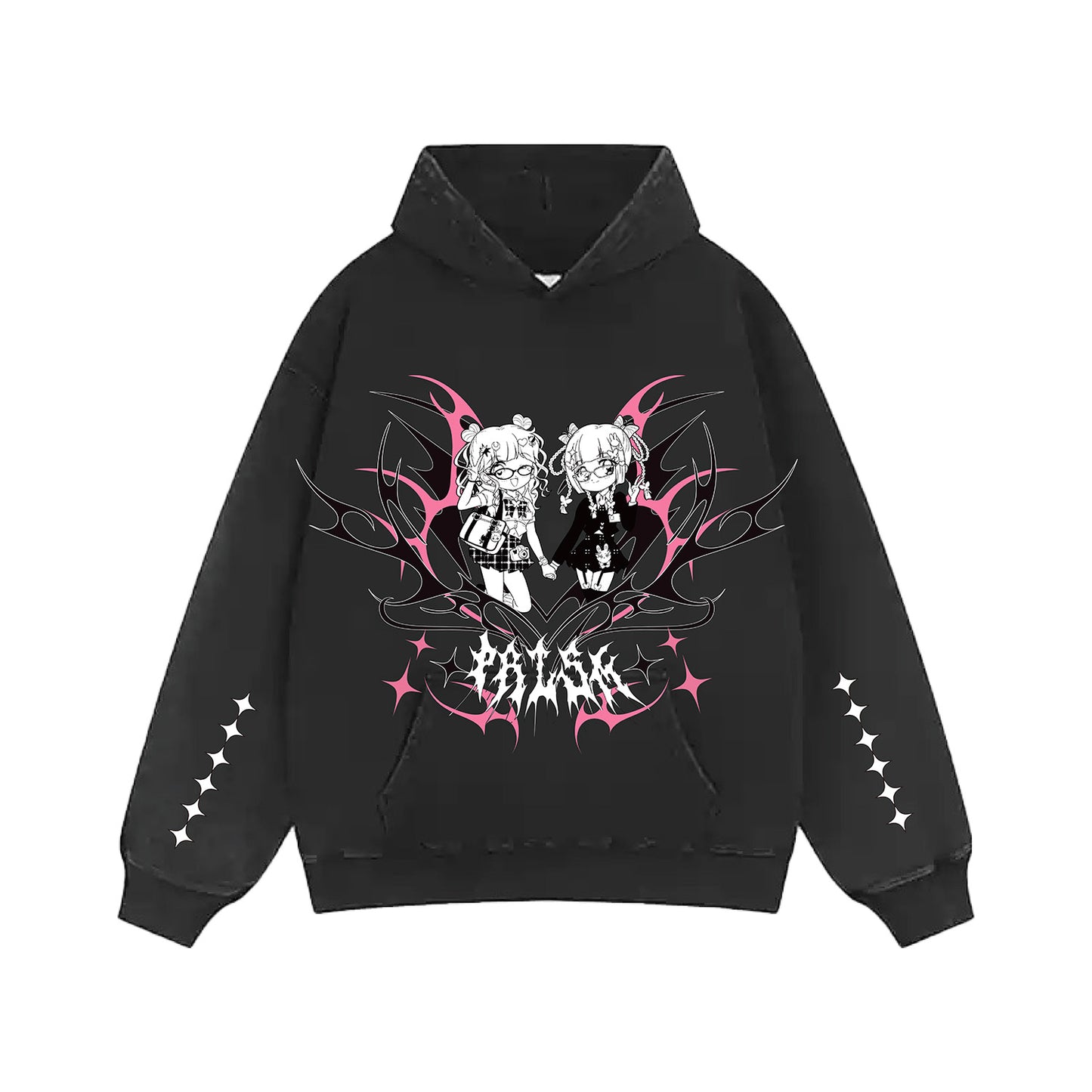 PRISM - Piko and Chou Chou Black Hoodie (Washed Version)