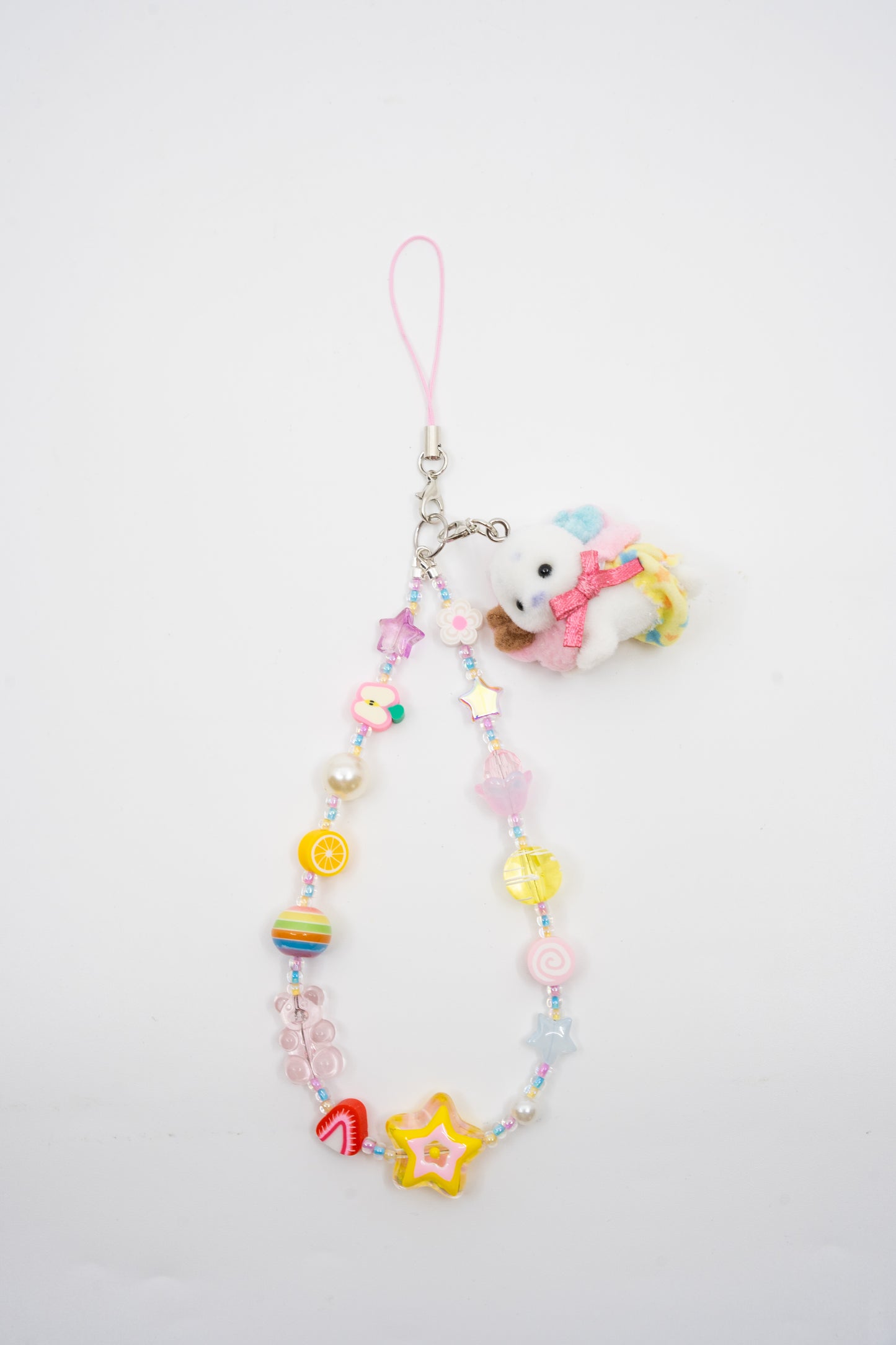Mangekyo - Sylvanian Families v4 - Popcorn Baby Seal Beaded Phone Charm Trinket