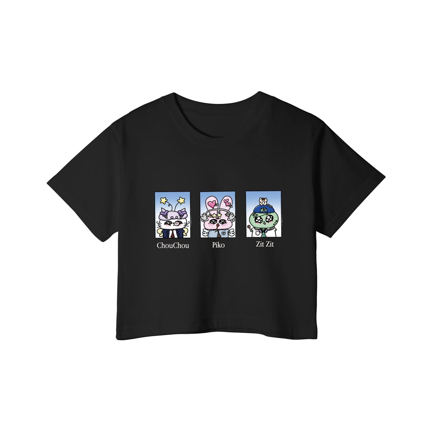 PRISM x Zit Zit - "ID" Cropped Baby Tee (Black)