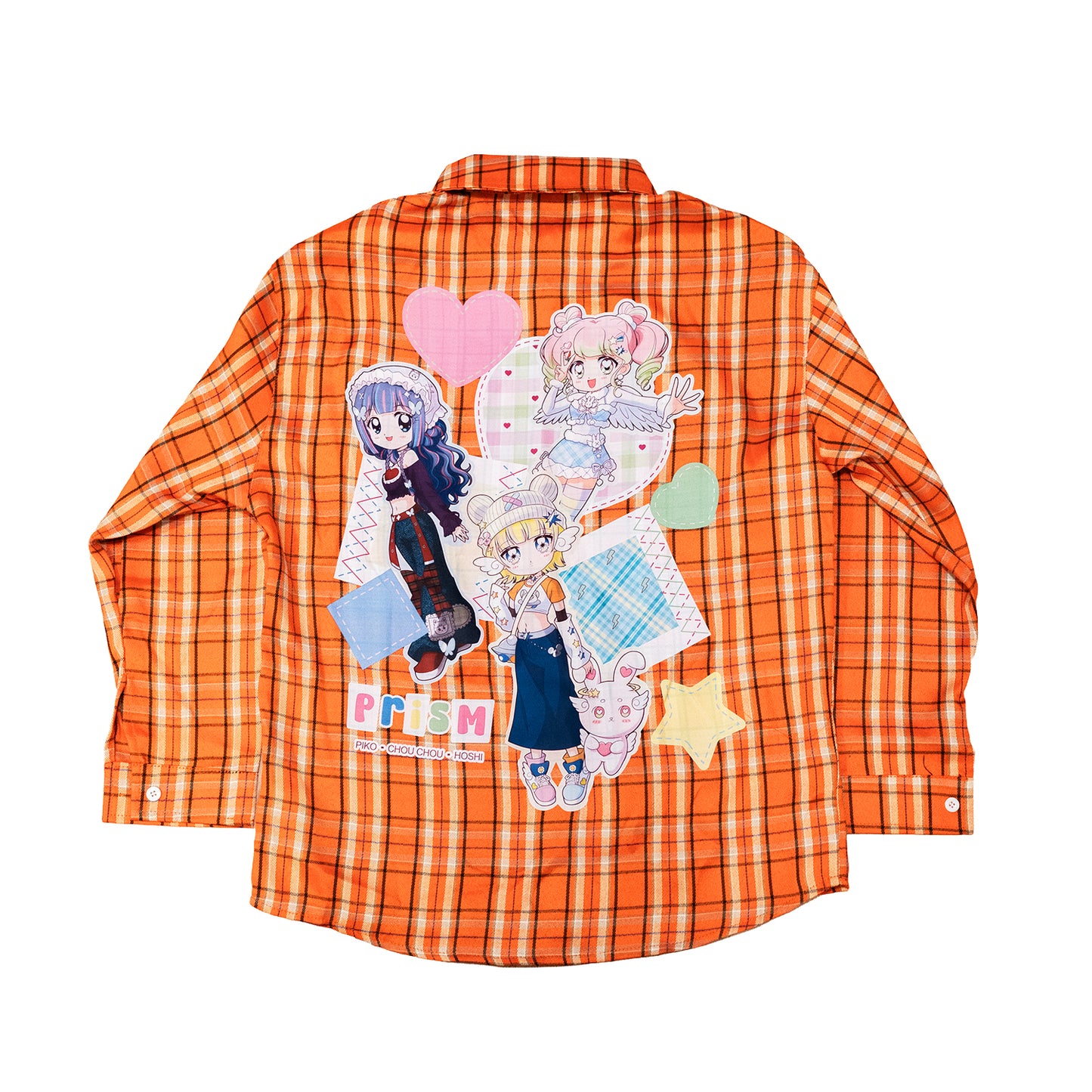 PRISM x Taffy.Eye - Button Down Shirt - Orange Checker - Animals