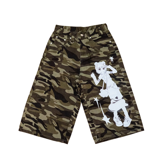 PRISM x Taffy.Eye - Capri Pants - Camoflague - Monochrome Hoshi