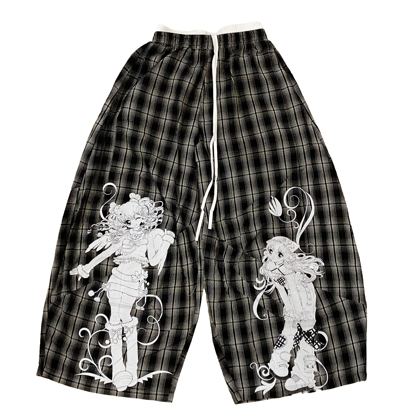 PRISM x Taffy.Eye - Wide Pants - Piko and Chou Chou Monochrome