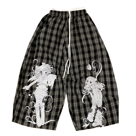 PRISM x Taffy.Eye - Wide Pants - Piko and Chou Chou Monochrome