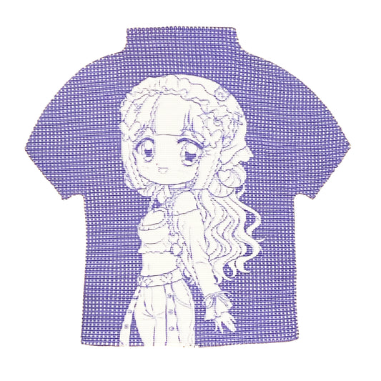 PRISM - Crinkle Stretch Mock Neck Shirt - Chou Chou (Purple)
