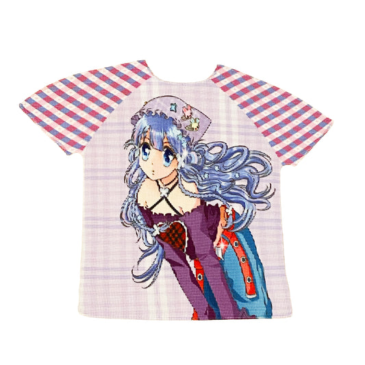 PRISM x Taffy.Eye - Crinkle Stretch Round-Neck Shirt - Chou Chou (Purple)