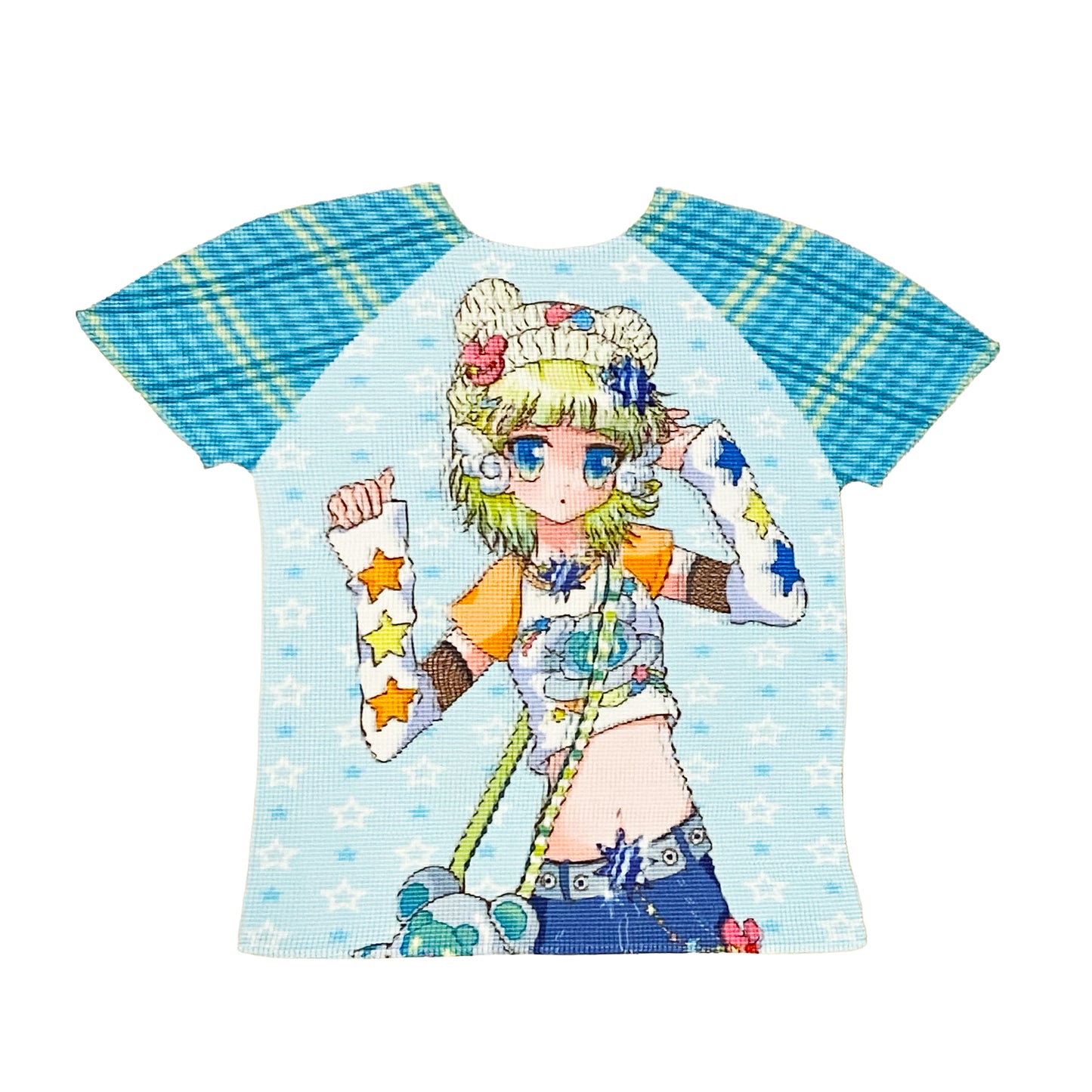 PRISM x Taffy.Eye - Crinkle Stretch Round-Neck Shirt - Hoshi (Green)