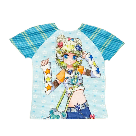 PRISM x Taffy.Eye - Crinkle Stretch Round-Neck Shirt - Hoshi (Green)