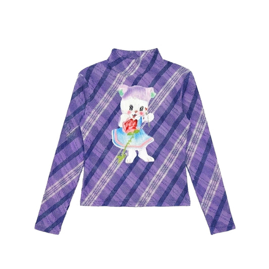 PRISM - Crinkle Stretch Long Sleeve Shirt - Chou Chou (Purple)