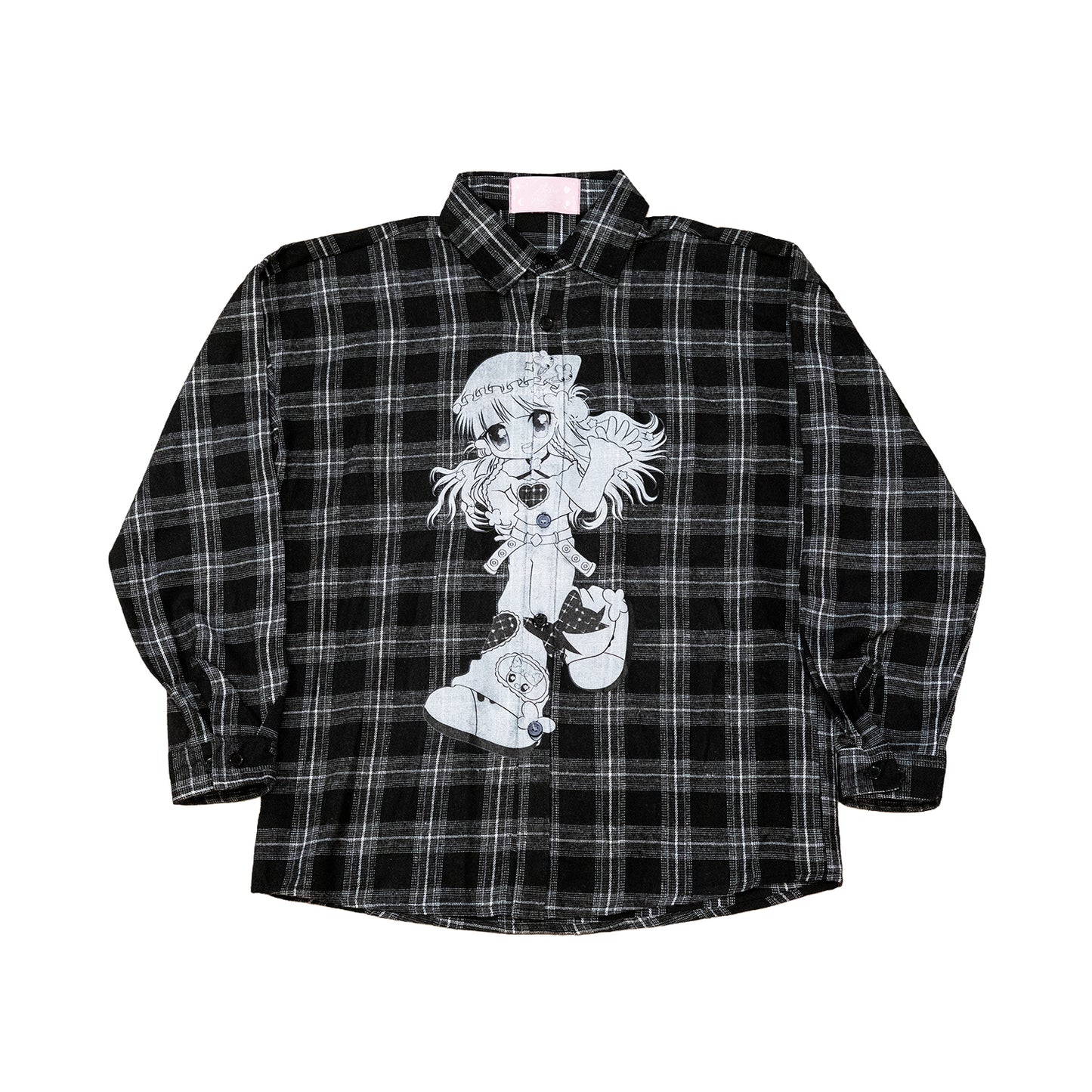 PRISM x Taffy.Eye - Button Down Shirt - Black Checker - Monochrome Chou Chou