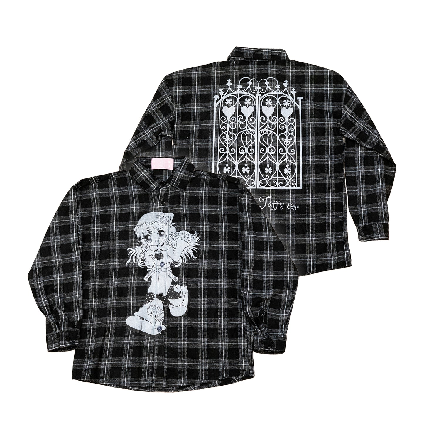 PRISM x Taffy.Eye - Button Down Shirt - Black Checker - Monochrome Chou Chou