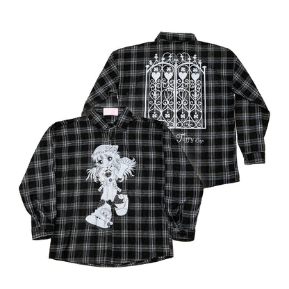 PRISM x Taffy.Eye - Button Down Shirt - Black Checker - Monochrome Chou Chou