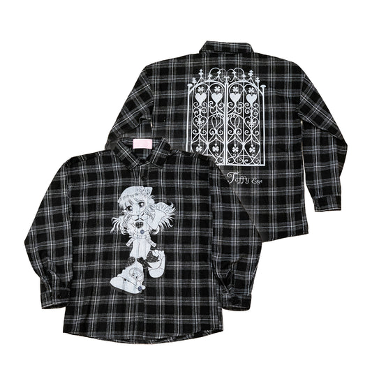 PRISM x Taffy.Eye - Button Down Shirt - Black Checker - Monochrome Chou Chou