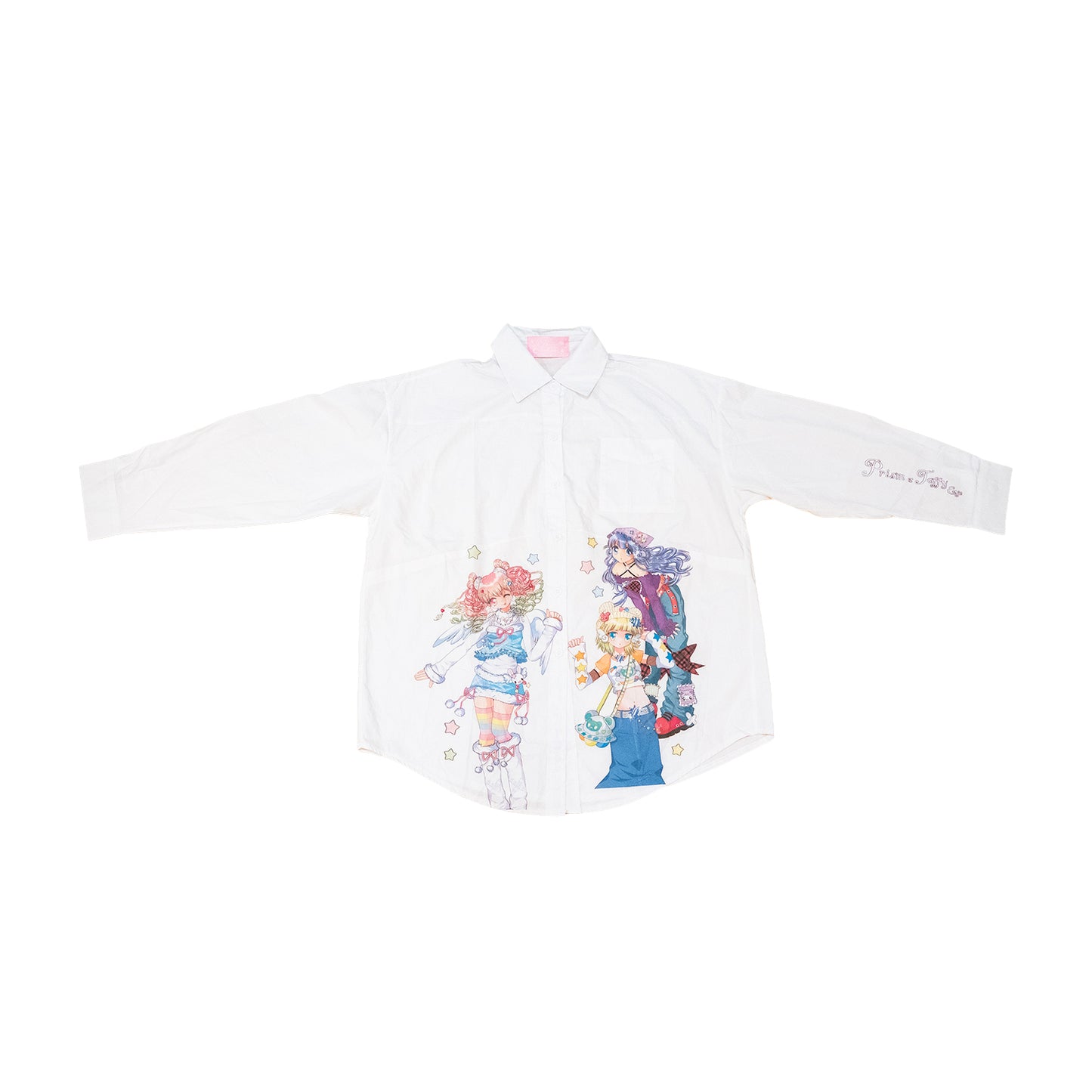 PRISM x Taffy.Eye - Button Down Shirt - White - Piko, Chou Chou, Hoshi