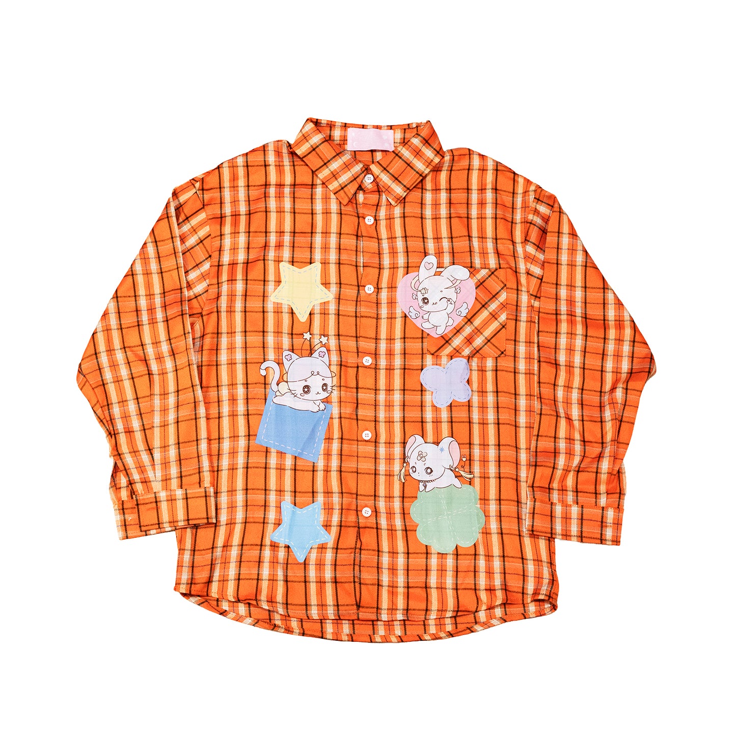 PRISM x Taffy.Eye - Button Down Shirt - Orange Checker - Animals