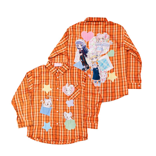 PRISM x Taffy.Eye - Button Down Shirt - Orange Checker - Animals