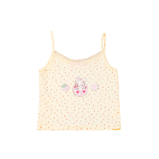 PRISM - Strap Top - Piko Donut (Yellow Lace Floral Cropped)